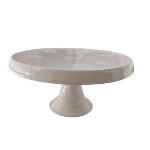 Hallmark White Snowflake Ceramic Cake Stand | 10” Pedestal Dessert Display